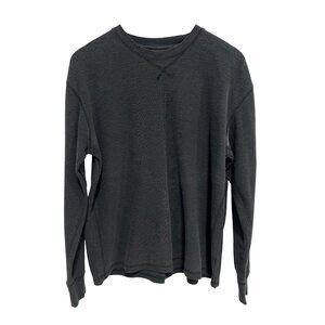 Pacific Blue Thermal Shirt Size Large Crewneck Long Sleeve Pullover TShirt Black
